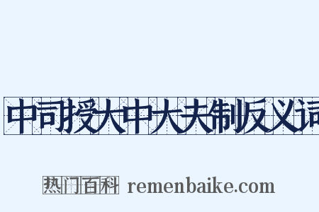 中司授大中大夫制反义词是什么意思的图片